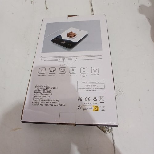 AIMILAR RECHARGEABLE KITCHEN SCALE - WHITE AND BLACK (MODEL: AB024) image 4