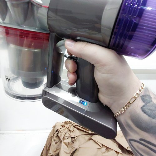 DYSON V8 PLUS RECHARGEABLE HANDHELD STICK VACUUM CLEANER WITH ATTACHMENTS - GREY/PURPLE (MODEL: SV25) image 2