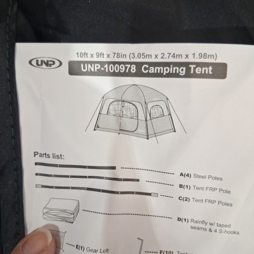 UNP TENTS 6 PERSON WATERPROOF WINDPROOF EASY SETUP, DOUBLE LAYER FAMILY CAMPING TENT - 10FT X 9FT X 78" - GREY/ORANGE - (MODEL: ‎UNP-100978) image 3