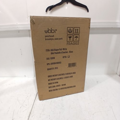 UBBI 13GAL STEEL DIAPER PAIL LOCKS IN ODOR CHILD SAFETY LOCK, WHITE image 4