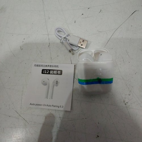 I12 WIRELESS BLUETOOTH TWS HEADPHONES, WHITE image 2