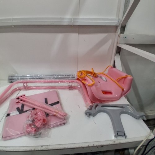 3-IN-1 FUNLIO SWING SET WITH SANDBAGS - 47" X 62" X 61" - PINK image 2