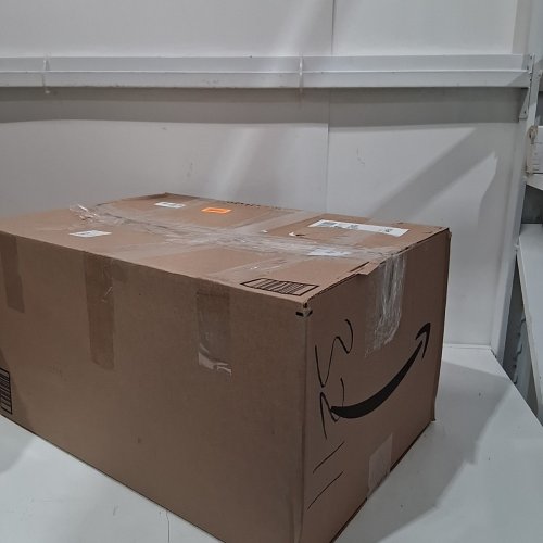 AMAZON BASICS NO MESS HOODED CAT LITTER BOX - LARGE - TAN/GREY image 4