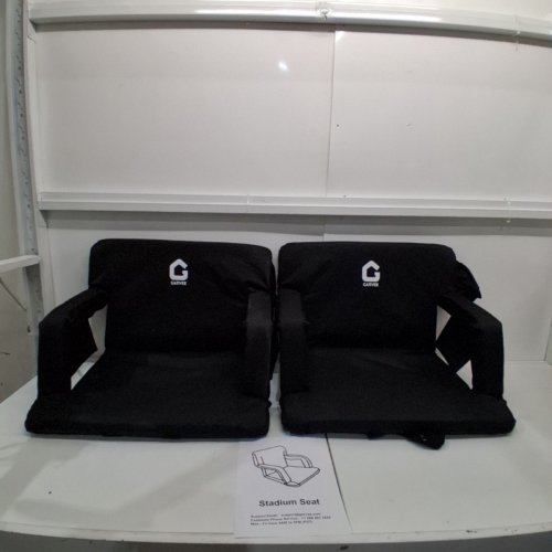 2PK GARVEE PADDED FABRIC STADIUM SEATS - BLACK image 3