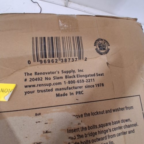 THE RENOVATORS SUPPLY INC SLOW CLOSING ELONGFATED TOILET SEAT - BLACK (MODEL: 20492) image 3