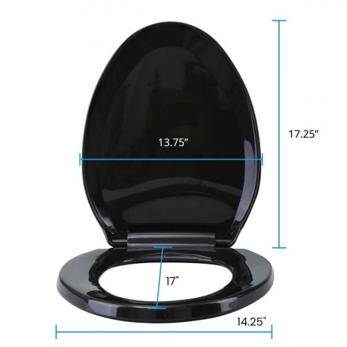 THE RENOVATORS SUPPLY INC SLOW CLOSING ELONGFATED TOILET SEAT - BLACK (MODEL: 20492) image 2