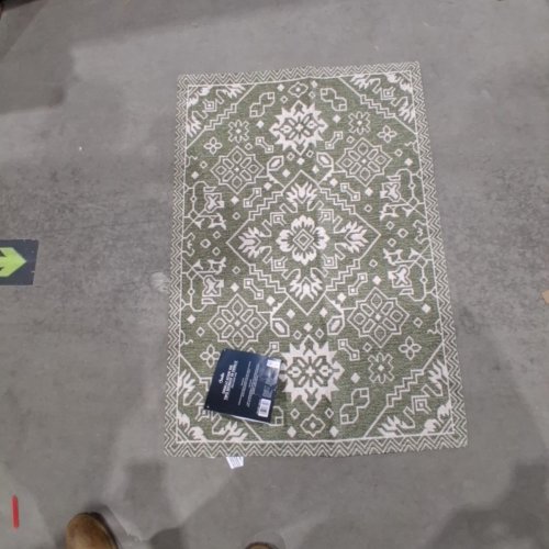 SADIE ACCENT NON-SLIP MAT -45" X 30" - GREEN/CREAM (MODEL: 1992776) image 2