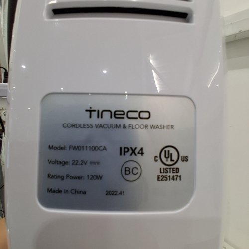 TINECO CORDLESS VACUUM & FLOOR WASHER - 22.2 V, 120W - WHITE / BLACK (MODEL: FW011100CA) image 3