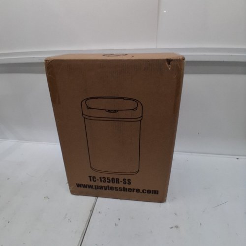 OVAL AUTOMATIC TOUCH FREE TRASH CAN - 13GAL - STAINLESS STEEL (MODEL: TC-1350R-SS) image 2