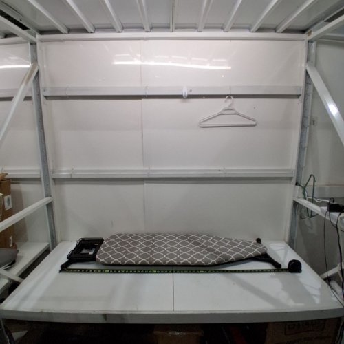 FULL-SIZE FOLDING IRONING BOARD TRELLIS/LATTICE COVER AND HANGER RACK - GREY image 2