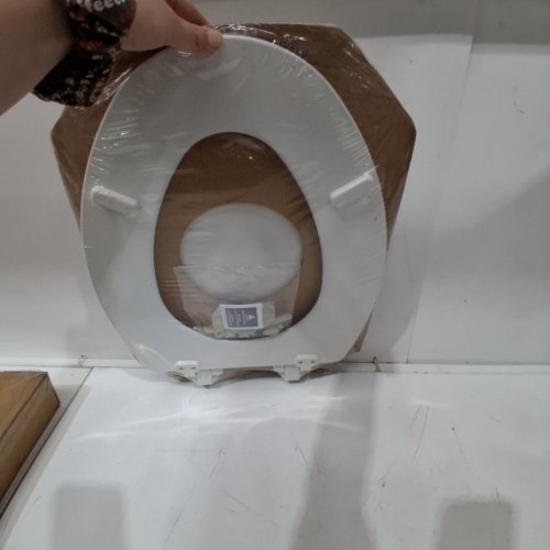 BEMIS MAYFAIR LANNON SLOW-CLOSE ENAMELED WOOD ELONGATED TOILET SEAT - 18.5" - WHITE (MODEL: 1843SLOW 000) image 3