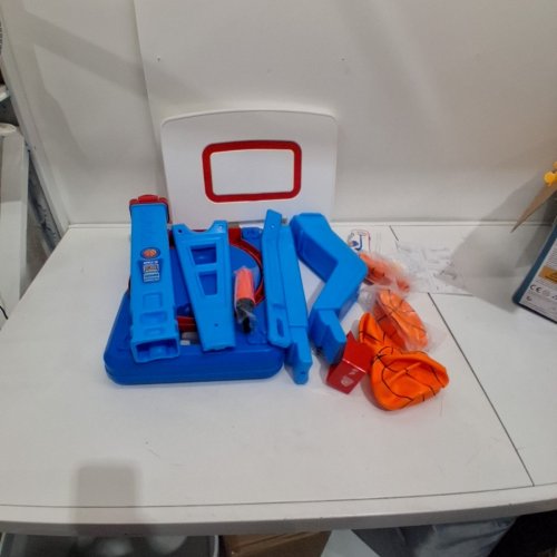 SUPER JOY HEIGHT ADJUSTABLE TODDLER BASKETBALL HOOP WITH 4 BALLS - BLUE/WHITE (MODEL: 2028) image 2