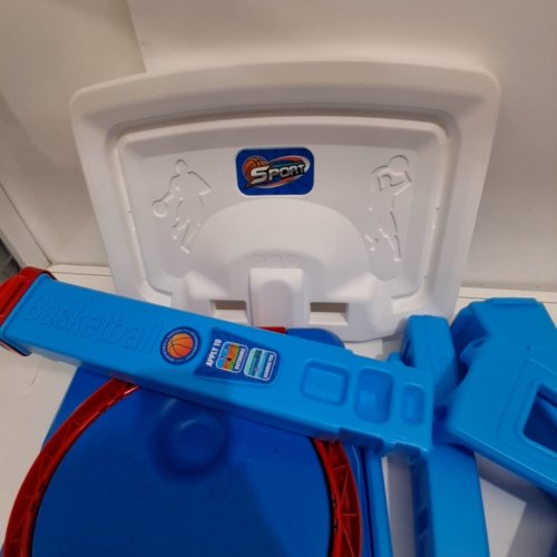 SUPER JOY HEIGHT ADJUSTABLE TODDLER BASKETBALL HOOP WITH 4 BALLS - BLUE/WHITE (MODEL: 2028) image 3