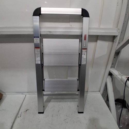 KINGRACK 2-STEP ALUMINUM STEP LADDER - SILVER (MODEL: WK3003C-2F-SILVER) image 4