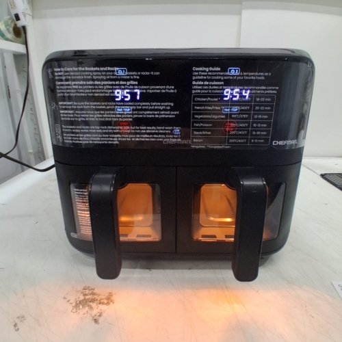 CHEFMAN DUAL BASKET AIR FRYER DIGITAL TOUCHSCREEN SMART SYNC FINISH HI-FRY AUTO SHUTOFF - 3QT BASKETS - BLACK (MODEL: RJ38-SQPF-3TDB-2W-CA) image 3