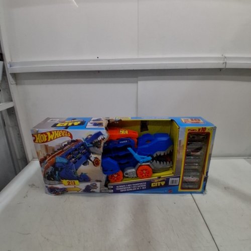 11PC HOT WHEELS CITY ULTIMATE T-REX TRANSPORTER HAULER BUNDLE - BLUE/ORANGE/MULTICOLOR (MODEL: 1851732) image 6