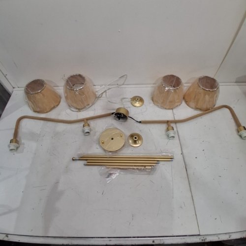 4-LIGHT BOHO LINEAR RATTAN LIGHT FIXTURE - 47.2" - GOLD image 2