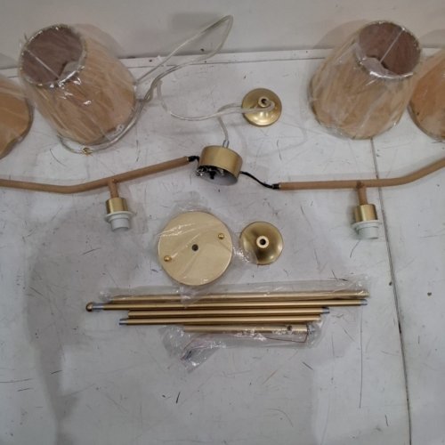 4-LIGHT BOHO LINEAR RATTAN LIGHT FIXTURE - 47.2" - GOLD image 5