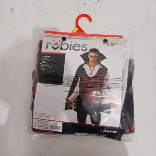 3PC MEN'S RUBIES VAMPIRE COSTUME - LARGE - BLACK / RED image 3