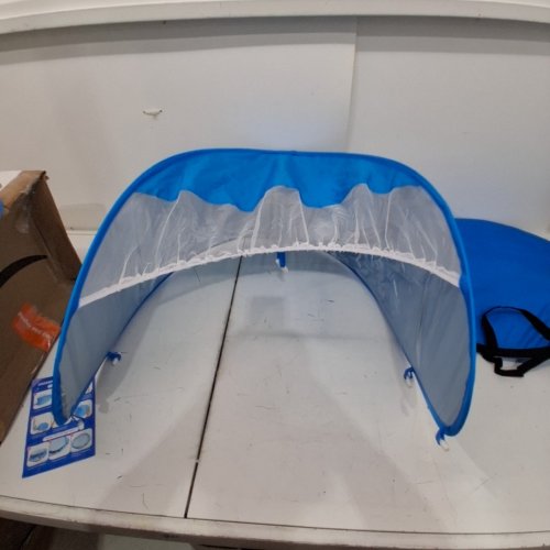 FOLDABLE PORTABLE BABY BEACH TENT POOL WITH CANOPY - 35" X 9" - OCEAN BLUE image 3