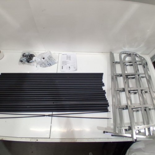 AMAZON BASICS 50-PAIR ROLLING METAL SHOE RACK ORGANIZER - BLACK/CHROME (MODEL: B0735F88VJ) image 2