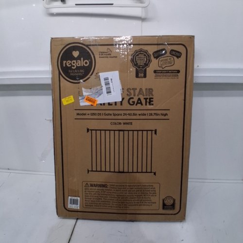 REGALO EXTRA WIDE 2-IN-1 TOP OF STAIRWAY & HALLWAY SAFETY GATE WITH MOUNTING KIT - 24"-40.5" X 28.75" - WHITE (MODEL : 1250DS) image 4