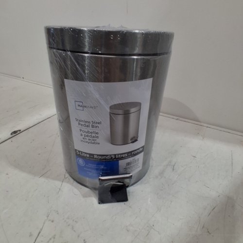 MAINSTAYS STAINLESS STEEL PEDAL BIN - 5 L- SILVER image 2