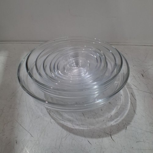 8PC DURALEX GIGOGNE STACKABLE GLASS MIXING BOWL SET - ASSORTED SIZES - CLEAR image 3