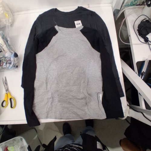 2PK BOY'S GEORGE RAGLAN LONG SLEEVE SHIRTS - EXTRA LARGE (14-16) - GREY/BLACK (STYLE: GRF66112BEC) image 2