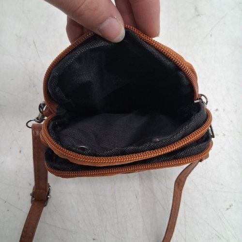 WOMEN'S FAUX LEATHER CROSSBODY BAG - 7" X 5" - BROWN image 4
