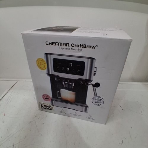 CHEFMAN CRAFTBREW 15-BAR PUMP DIGITAL ESPRESSO MAKER WITH STEAM WAND FOR LATTE & CAPPUCCINO - 1.5L - BLACK / SILVER (MODEL: RJ54-SS-15-D-AM) image 6