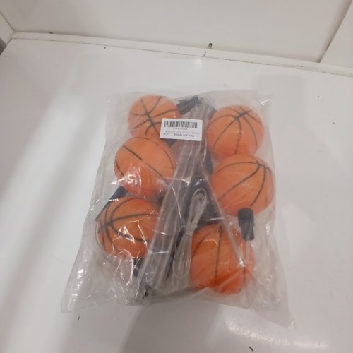 6PK OUTDOOR SOLAR BASKETBALL STRING STAKE LIGHTS - ORANGE image 3