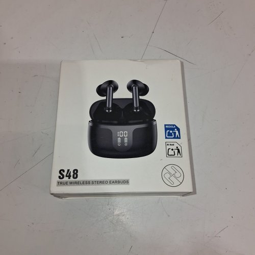 TRUE WIRELESS BLUETOOTH DEEP BASS WATERPROOF TOUCH CONTROL STEREO EARBUDS - BLACK (MODEL: S48) image 6