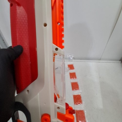 NERF PRO GELFIRE GHOST BOLT ACTION BLASTER WITH REMOVABLE BOOST BARREL - 5000 GEL ROUNDS - WHITE/RED image 3