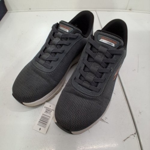 MENS SKECHERS BASKETS ARCH COMFY 2.0 SNEAKERS - SIZE 9 - GREY/ORANGE (STYLE: 1998909) image 2