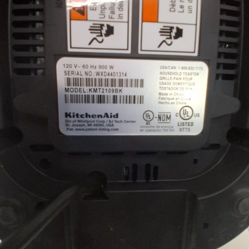 KITCHENAID 2 SLICE TOASTER - 4 FUNCTIONS - 120 V - 900W - BLACK (MODEL: KMT2109PL) image 5