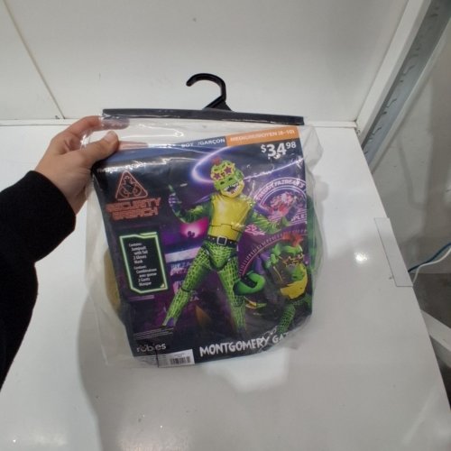 3PC BOYS FIVE NIGHTS AT FREDDY'S MONTGOMERY GATOR COSTUME - MEDIUM 8/10 - GREEN/YELLOW image 3