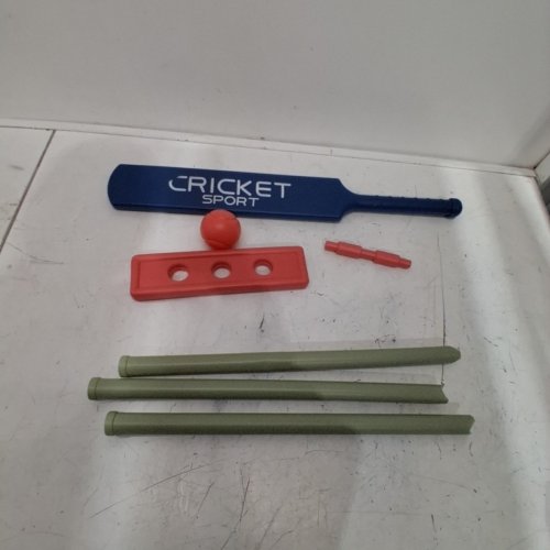 ALASUM KIDS PLASTIC CRICKET SET WITH STMPS AND SOFT BALL - BLUE/GREY (MODEL: 4842620NKM) image 2