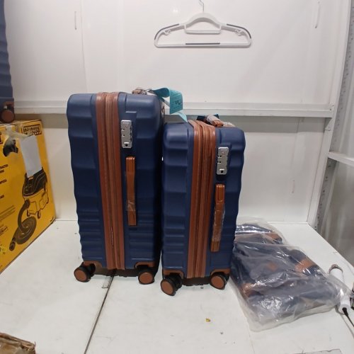 5PC ROSAMO HARDSIDE EXPANDABLE LUGGAGE SET WITH TSA LOCK - 25"/22"/18" -DARK BLUE/BROWN image 4