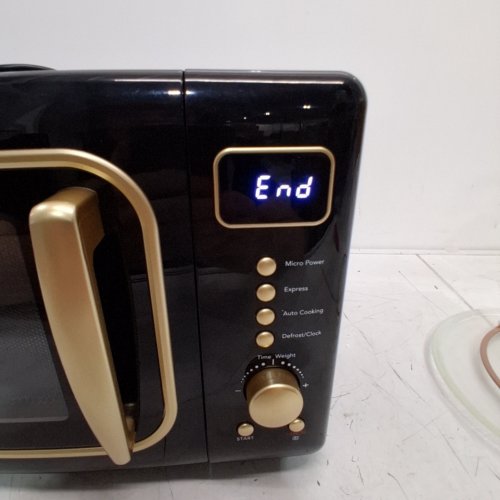 FRIGIDAIRE RETRO MICROWAVE OVEN - 0.7CU.FT - 700W - RETRO BLACK/GOLD (MODEL: EMW788-BLACKGLD) image 5