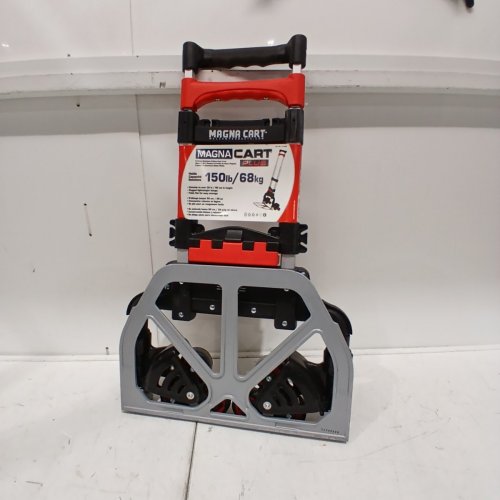 MAGNA CART 6 WHEEL FOLDING HAND TRUCK - 16" WIDE 150LBS CAPACITY - BLACK/RED (MODEL: 1718598) image 2