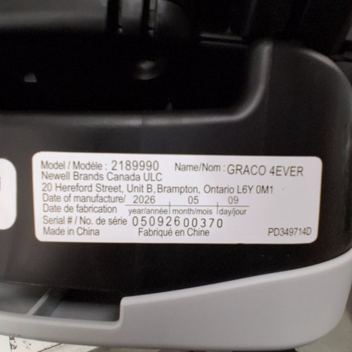 GRACO 4EVER 4-IN-1 CAR SEAT WITH RAPID REMOVE COVER - CHELSEA FASHION STYLE (MODEL: 2189990) image 2