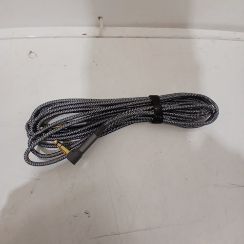SLCA DURABLE BRAIDED GUITAR AUDIO CABLE, 90* RIGHT ANGLE - 2P5M - GREY TONE image 2