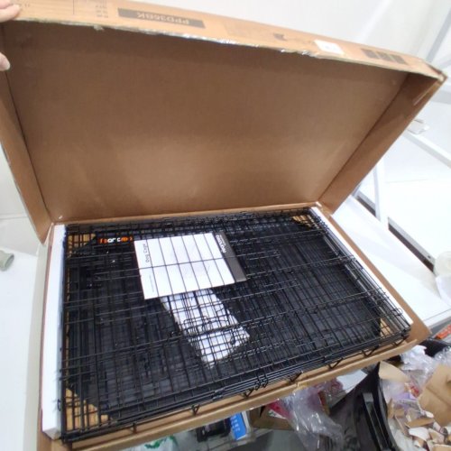 FEANDREA DOG CAGE, PET CRATE WITH 2 DOORS FOR EASY ENTRY - 35" X 25" X 21.5" - BLACK (MODEL: PPD36BK) image 2
