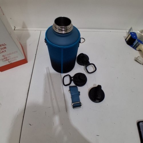 COOLFLASK INSULATED WATER BOTTLE - 64 OZ - BLUE (STYLE: GLACIA) image 4