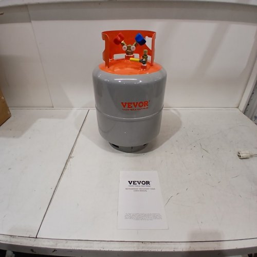 REFRIGERANT RECOVERY TANK WITH DOUBLE VALVE SYSTEM - 50LB CAPACITY - ORANGE/GREY (MODEL: LX-33629B) image 2
