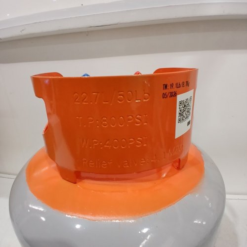 REFRIGERANT RECOVERY TANK WITH DOUBLE VALVE SYSTEM - 50LB CAPACITY - ORANGE/GREY (MODEL: LX-33629B) image 4