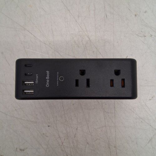ONE BEAT SURGE PROTECTOR OUTLET EXTENDER WITH ROTATING PLUG - 2 USB/2 USB-C - 1875W - BLACK (MODEL: OB3W6) image 2