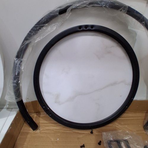 2PC GARDEN 4 YOU HM-HHX NESTING ROUND COFFEE TABLES - 24" X 18" & 16" X 16" - WHITE/FAUX MARBLE - (MODEL: HM3058) image 6
