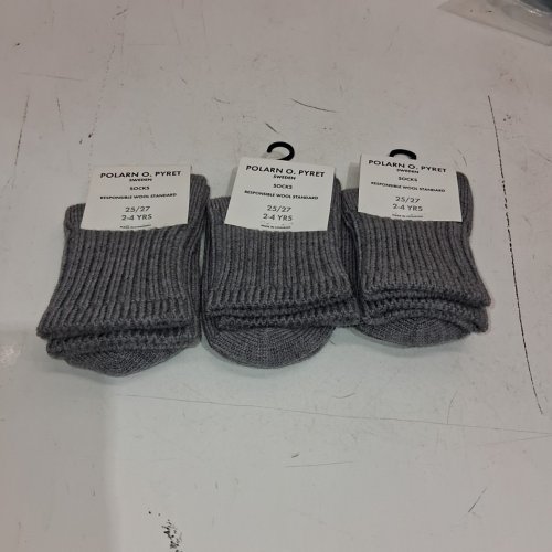3 POLARN O. PYRET SOCKS - 25/27 (2-4 YRS) - GRAY image 2